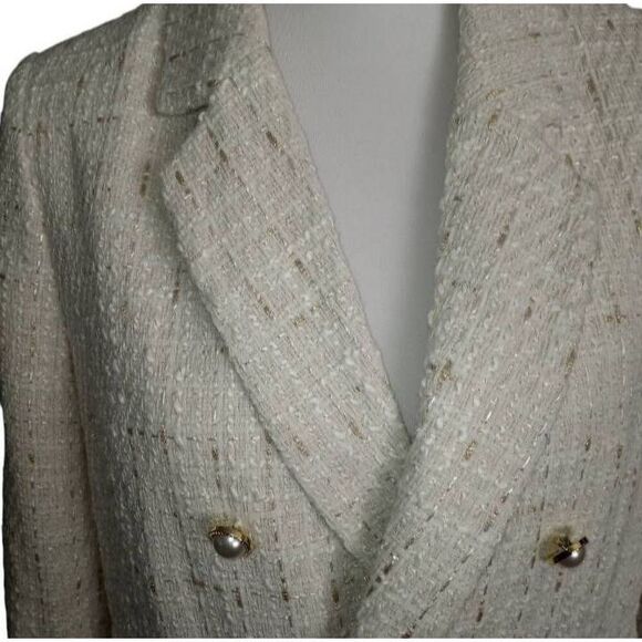 NANETTE LEPORE CLAPTON BOUCLE JACKET CREAM & GOLD TWEED SZ.S NWT - Picture 4 of 12